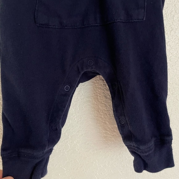 Tea Collection Evan Hoodie Romper 0-3 months Blue Grey - Picture 5 of 9